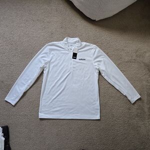 NWT Adidas Men's White Long Sleeve Shirt Size L